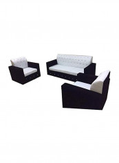 5-Seater MAB Modern Living Room Sofa Set White/Black