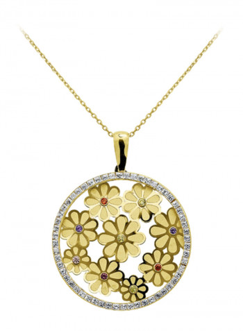 18K Gold Floral Pendant