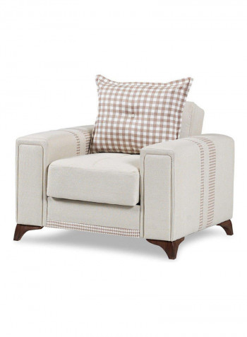 1 Seater Fabric Sofa Beige/Brown