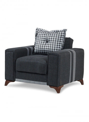 1 Seater Fabric Sofa Grey/White