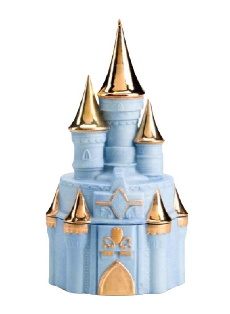 Castle Scented Candle Baby Blue/Gold 19 x 10cm