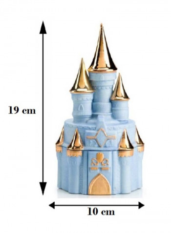 Castle Scented Candle Baby Blue/Gold 19 x 10cm