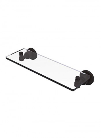 Washing Square Collection Vanity Beveled Edges Glass Shelf Clear/Black 16inch