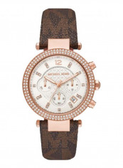 Women's Parker Water Resistance Leather Chronograph Watch MK6917