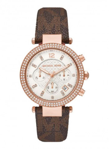 Women's Parker Water Resistance Leather Chronograph Watch MK6917