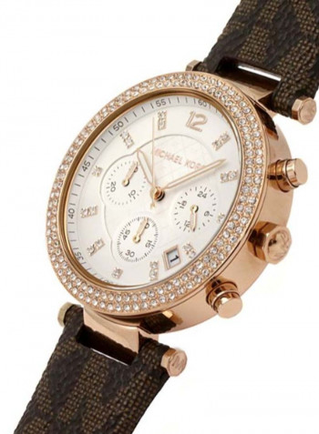Women's Parker Water Resistance Leather Chronograph Watch MK6917