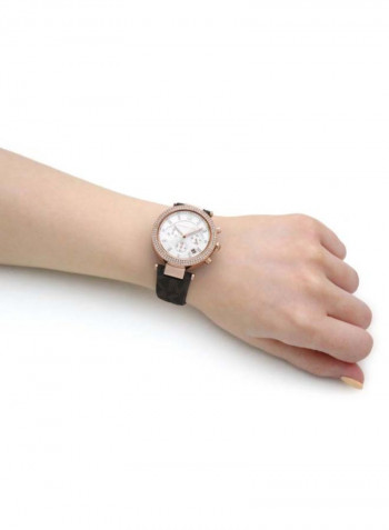 Women's Parker Water Resistance Leather Chronograph Watch MK6917