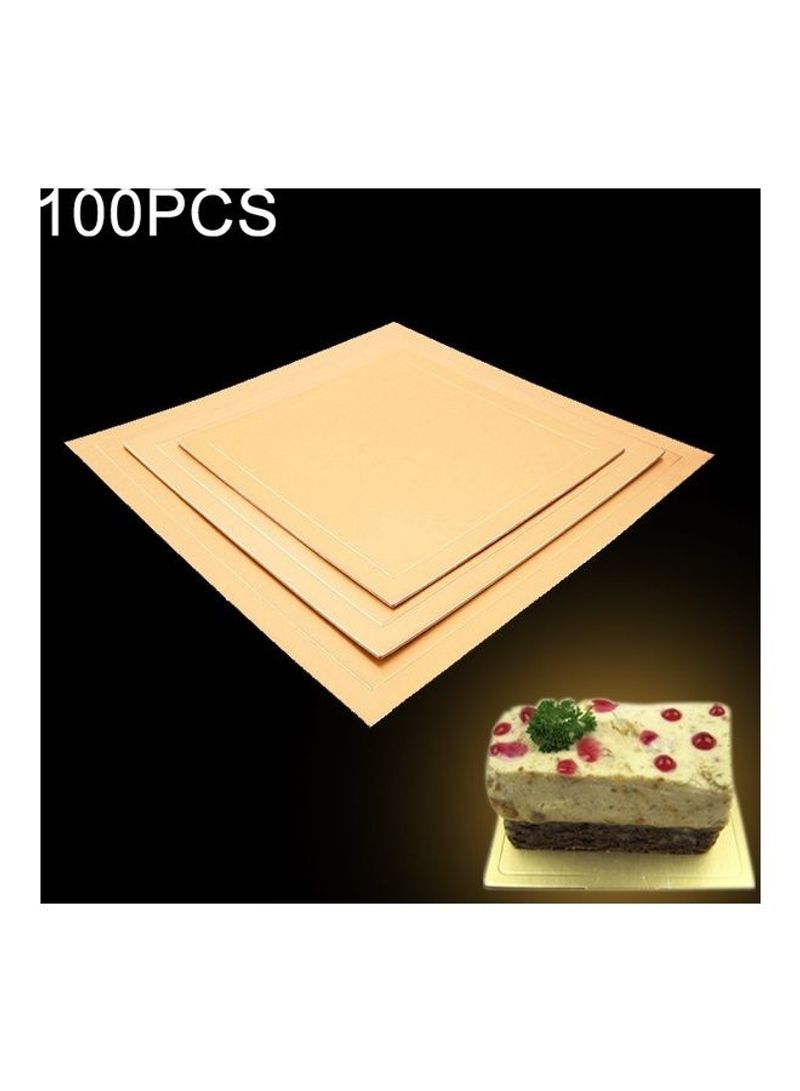100-Piece Square Cake Cardboard Pad Beige