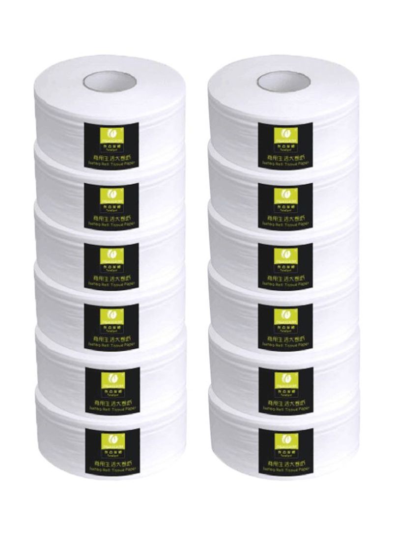 Pack Of 12 Toilet Paper Rolls White 48x48x31millimeter
