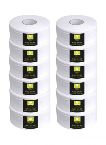Pack Of 12 Toilet Paper Rolls White 48x48x31millimeter
