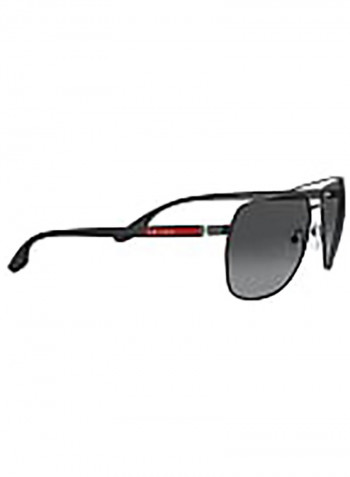 Men's rectangular MATTE BLACK Sunglasses with polar grey gradient lenses - Lens Size: 62 mm