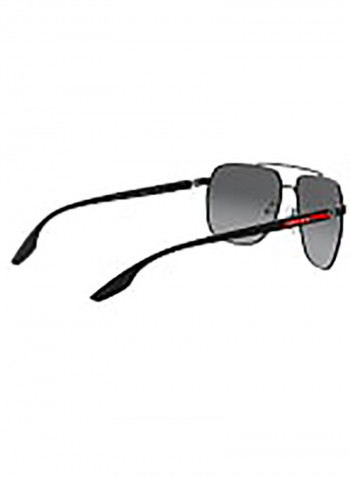 Men's rectangular MATTE BLACK Sunglasses with polar grey gradient lenses - Lens Size: 62 mm