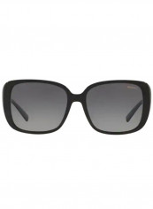 Women's Square Black Sunglasses With Light Grey Gradient Dark Grey Lens - Lens Size: 56 mm