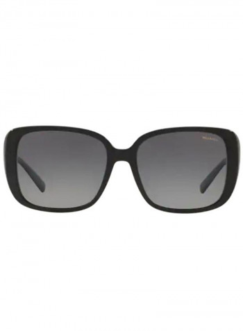 Women's Square Black Sunglasses With Light Grey Gradient Dark Grey Lens - Lens Size: 56 mm