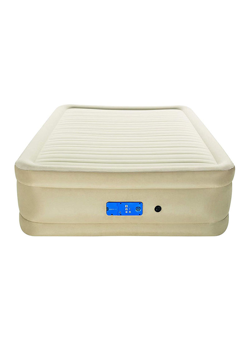 Airbed Queen With Built-In AC Pump Polyester Beige 203x152x51cm