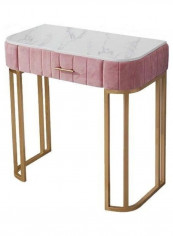 Dressing Table Pink/White/Gold 80x40x75cm