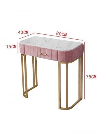 Dressing Table Pink/White/Gold 80x40x75cm