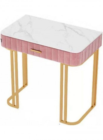 Dressing Table Pink/White/Gold 80x40x75cm