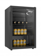 Bottle Chiller Black 132 Ltr Glass Door Metal Shelf With Wood Frontal Frame NBC140RH Black reviews Bottle Chiller Black 132 Ltr Glass Door Metal Shelf With Wood Frontal Frame NBC140RH Black