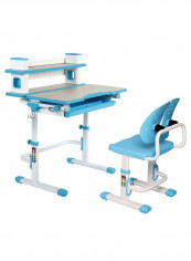 Saturn Series Ergonomic Adjustable Desk And Winged-Back Chair Set With Book-Shelf Blue/White 60.8centimeter reviews Saturn Series Ergonomic Adjustable Desk And Winged-Back Chair Set With Book-Shelf Blue/White 60.8centimeter