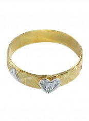 18 Karat Solid Gold Diamonds Heart Band Ring