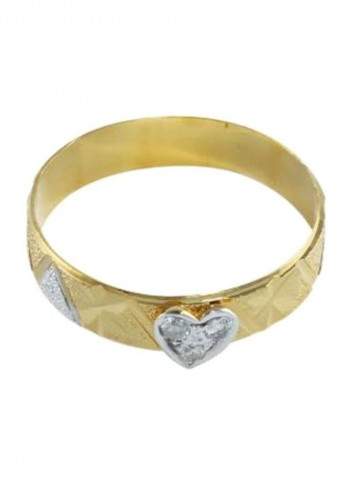 18 Karat Solid Gold Diamonds Heart Band Ring