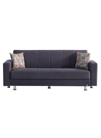 Zeus Sofa Bed With Storage And Two Cushions Grey