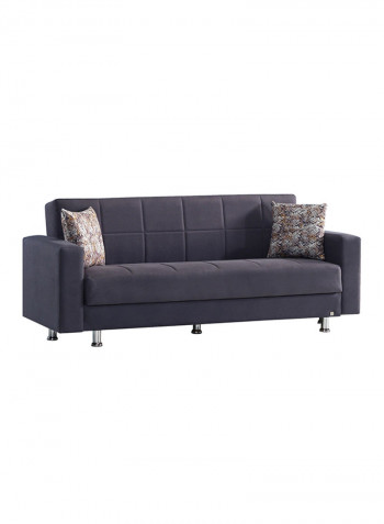 Zeus Sofa Bed With Storage And Two Cushions Grey
