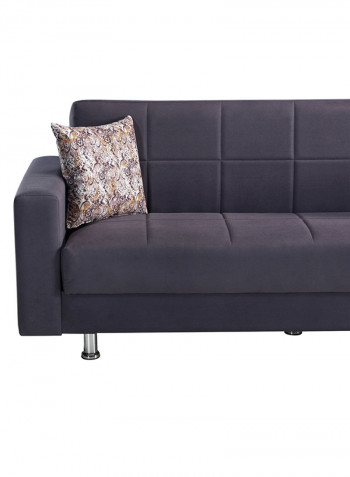 Zeus Sofa Bed With Storage And Two Cushions Grey