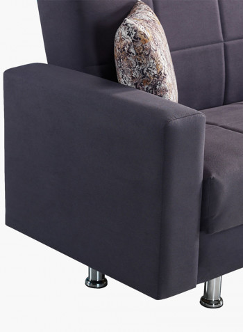 Zeus Sofa Bed With Storage And Two Cushions Grey