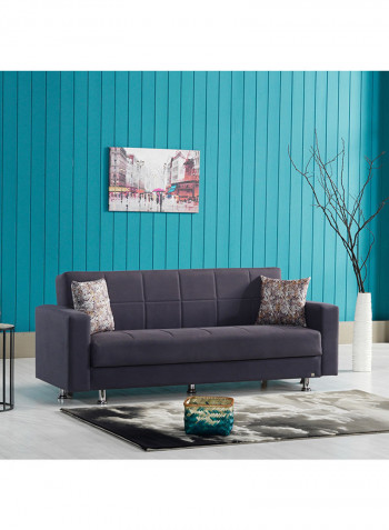 Zeus Sofa Bed With Storage And Two Cushions Grey