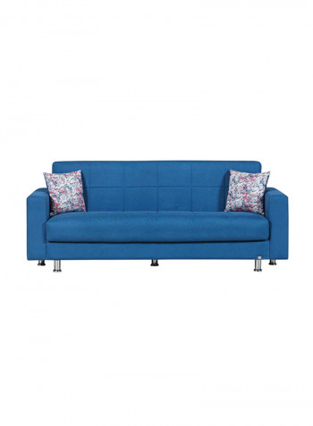 Three Seater Zeus Storage Sofa Bed With Printed Cushion Blue/Red/White