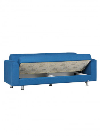 Three Seater Zeus Storage Sofa Bed With Printed Cushion Blue/Red/White