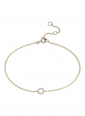 18 Karat Yellow Gold 0.03Ct Diamond Studded Round Mini Bracelet