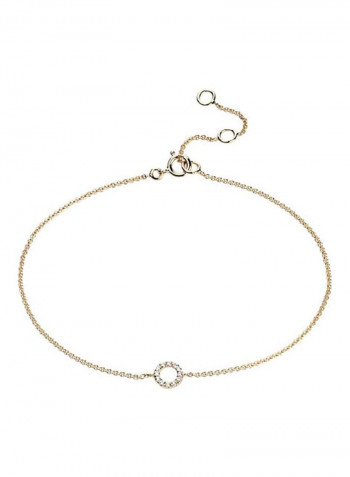 18 Karat Yellow Gold 0.03Ct Diamond Studded Round Mini Bracelet