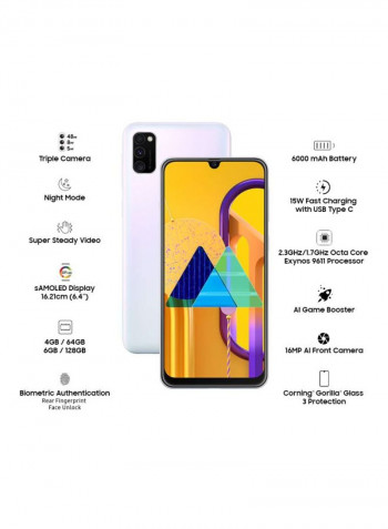 Galaxy M30s Pearl White 4GB RAM 64GB 4G LTE