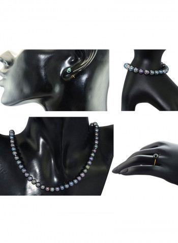 18 Karat Gold Pearl Strand 4 Piece Jewellery Set