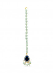 18K Gold Diamonds Royal Indian Sapphire Head Piece 0.12 Carat