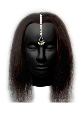 18K Gold Diamonds Royal Indian Sapphire Head Piece 0.12 Carat