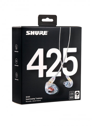 SE425 Sound Isolating Earphones With Dual High Definition MicroDrivers Clear