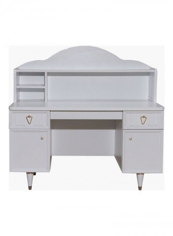 Orchid Study Desk With Hutch White