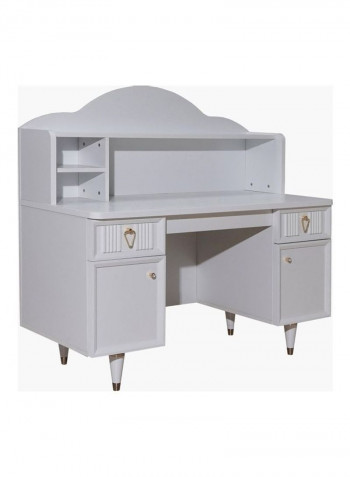 Orchid Study Desk With Hutch White