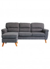Sky Reversible Left Right Fabric Corner Sofa Grey 198x77x82cm
