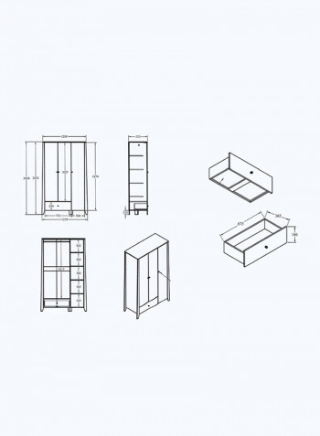 Amberly 3 Door Wardrobe Beige