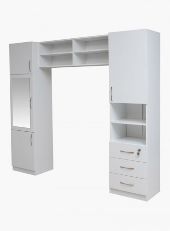 Bridge 4-Door Wardrobe White 230 x 208 x 44centimeter