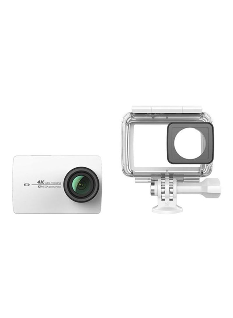 4K Wi-Fi 12MP Sports And Action Camera White With Protective Case