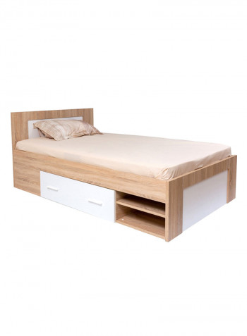 Boston Twin Storage Bed With 2 Drawers White/Beige 206x86x126cm