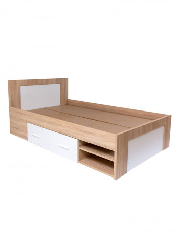 Boston Twin Storage Bed With 2 Drawers White/Beige 206x86x126cm