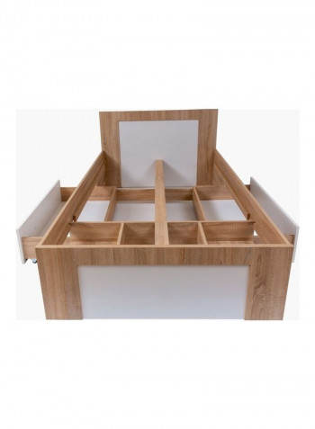 Boston Twin Storage Bed With 2 Drawers White/Beige 206x86x126cm