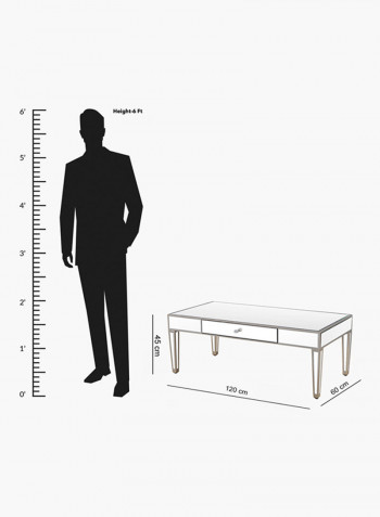Mirage Coffee Table With Drawers Mirror Champagne